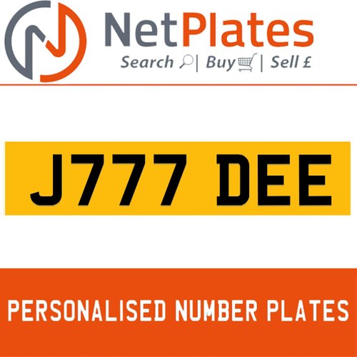 J777 DEE PERSONALISED PRIVATE CHERISHED DVLA NUMBER PLATE In vendita