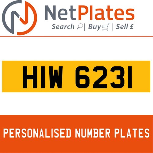 HIW 6231 PERSONALISED PRIVATE CHERISHED DVLA NUMBER PLATE In vendita