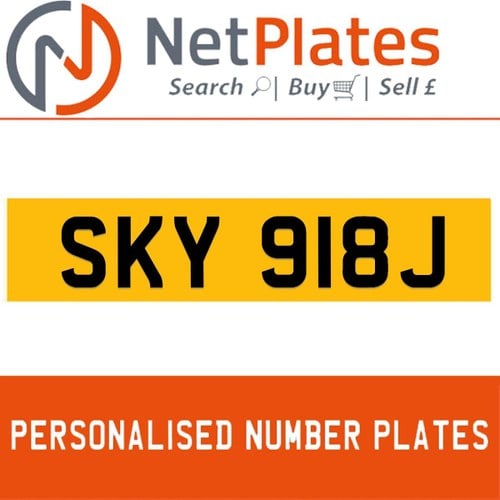 SKY 918J PERSONALISED PRIVATE CHERISHED DVLA NUMBER PLATE For Sale