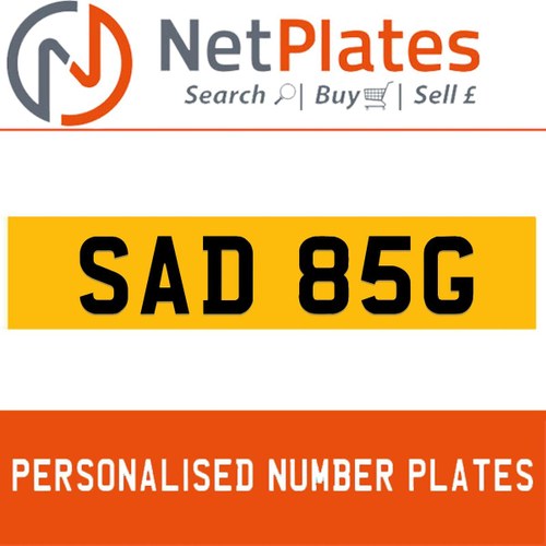 SAD 85G PERSONALISED PRIVATE CHERISHED DVLA NUMBER PLATE For Sale