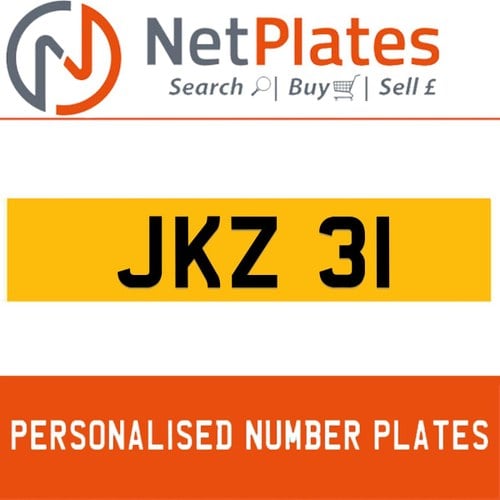 JKZ 31 PERSONALISED PRIVATE CHERISHED DVLA NUMBER PLATE For Sale
