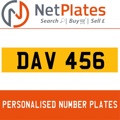 DAV 101A PERSONALISED PRIVATE CHERISHED DVLA NUMBER PLATE In vendita