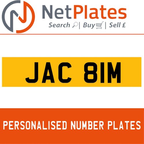 JAC 81M PERSONALISED PRIVATE CHERISHED DVLA NUMBER PLATE For Sale