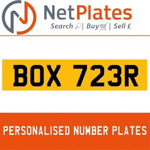BOX 732R PERSONALISED PRIVATE CHERISHED DVLA NUMBER PLATE In vendita