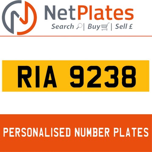 RIA 9238 PERSONALISED PRIVATE CHERISHED DVLA NUMBER PLATE For Sale