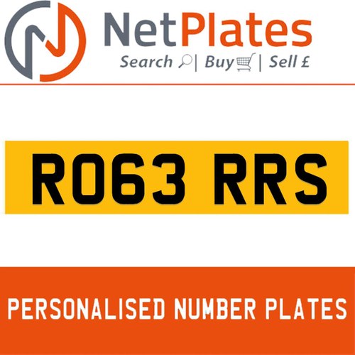 RO63 RRS PERSONALISED PRIVATE CHERISHED DVLA NUMBER PLATE In vendita