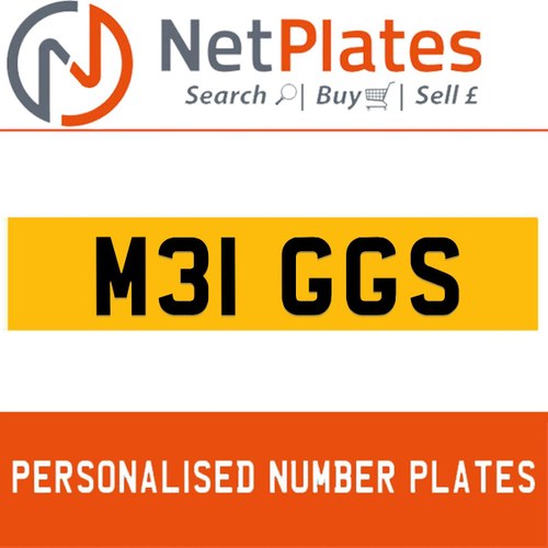 M31 GGS PERSONALISED PRIVATE CHERISHED DVLA NUMBER PLATE For Sale