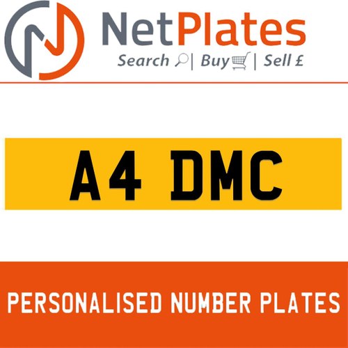 A4 DMC PERSONALISED PRIVATE CHERISHED DVLA NUMBER PLATE For Sale