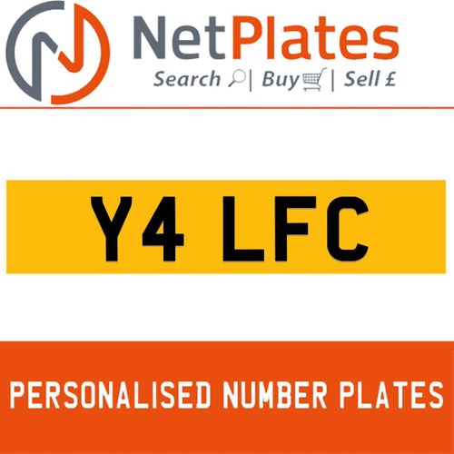 Y4 LFC PERSONALISED PRIVATE CHERISHED DVLA NUMBER PLATE In vendita