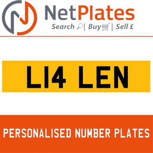 L14 LEN PERSONALISED PRIVATE CHERISHED DVLA NUMBER PLATE For Sale