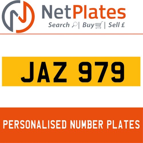 JAZ 979 PERSONALISED PRIVATE CHERISHED DVLA NUMBER PLATE In vendita