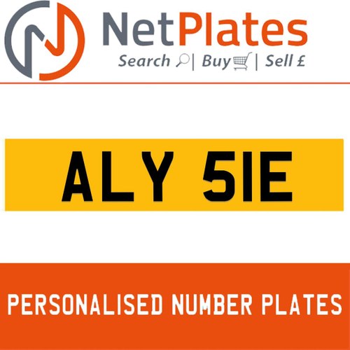 ALY 51E PERSONALISED PRIVATE CHERISHED DVLA NUMBER PLATE For Sale