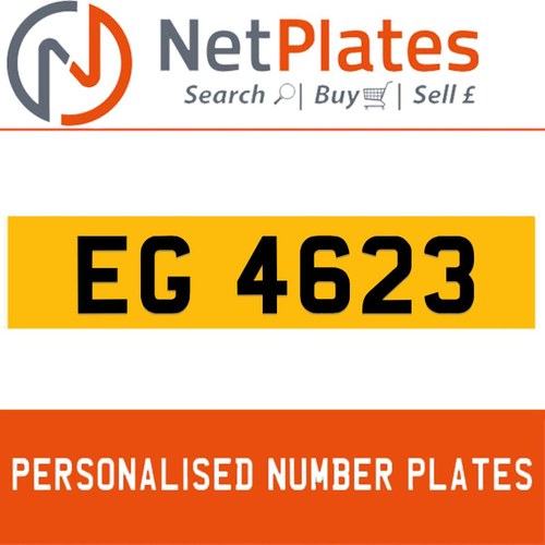 EG 4623 PERSONALISED PRIVATE CHERISHED DVLA NUMBER PLATE For Sale