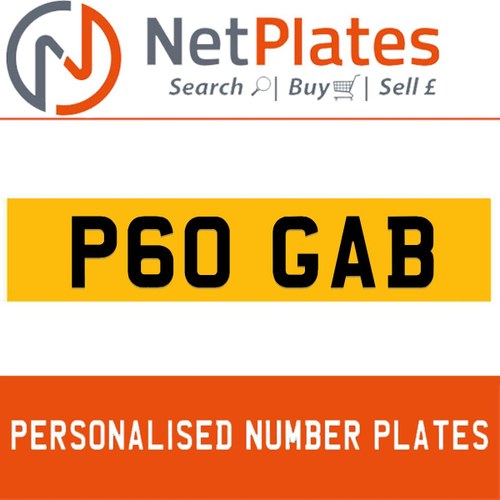 P6 GAB PERSONALISED PRIVATE CHERISHED DVLA NUMBER PLATE For Sale