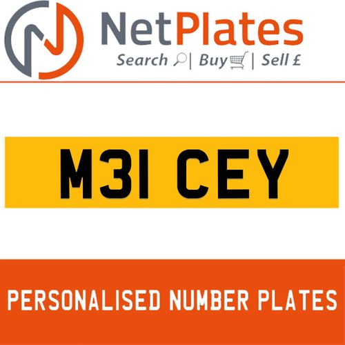 M31 CEY PERSONALISED PRIVATE CHERISHED DVLA NUMBER PLATE For Sale