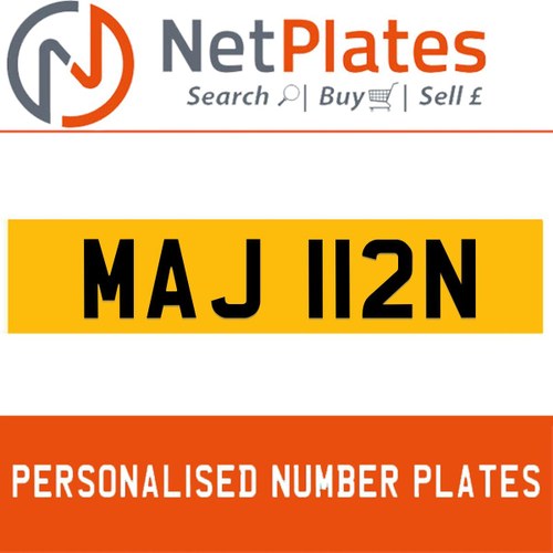 MAJ 112N PERSONALISED PRIVATE CHERISHED DVLA NUMBER PLATE For Sale
