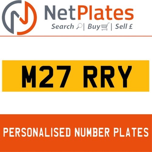 M27 RRY PERSONALISED PRIVATE CHERISHED DVLA NUMBER PLATE In vendita