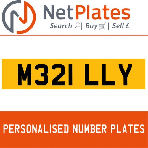 M321 LLY PERSONALISED PRIVATE CHERISHED DVLA NUMBER PLATE In vendita