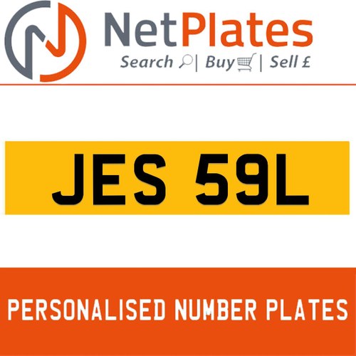 JES 59L PERSONALISED PRIVATE CHERISHED DVLA NUMBER PLATE For Sale