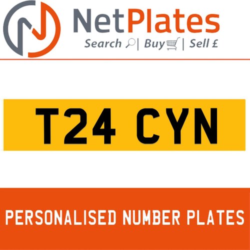 T24 CYN PERSONALISED PRIVATE CHERISHED DVLA NUMBER PLATE For Sale