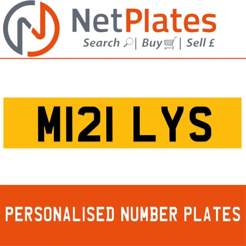 M121 LYS PERSONALISED PRIVATE CHERISHED DVLA NUMBER PLATE In vendita