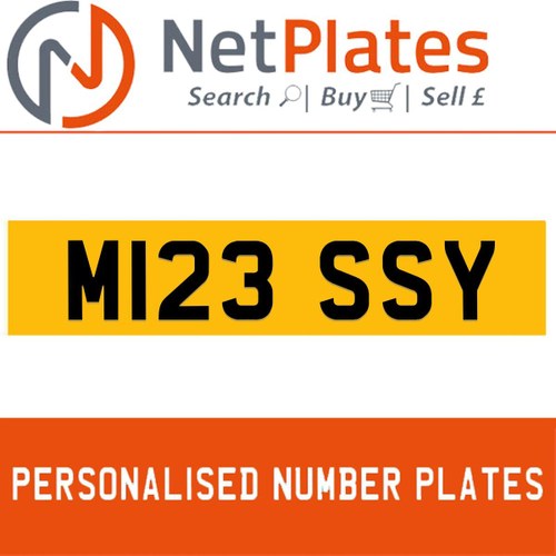 M123 SSY PERSONALISED PRIVATE CHERISHED DVLA NUMBER PLATE In vendita