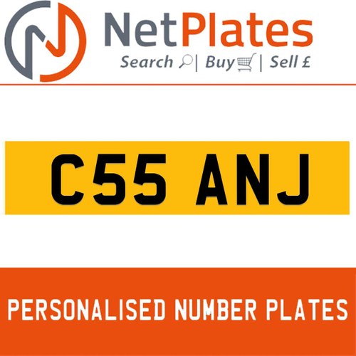 C55 ANJ PERSONALISED PRIVATE CHERISHED DVLA NUMBER PLATE For Sale