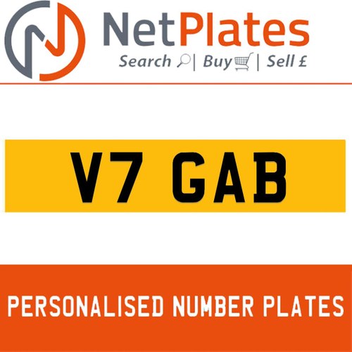 V7 GAB PERSONALISED PRIVATE CHERISHED DVLA NUMBER PLATE For Sale