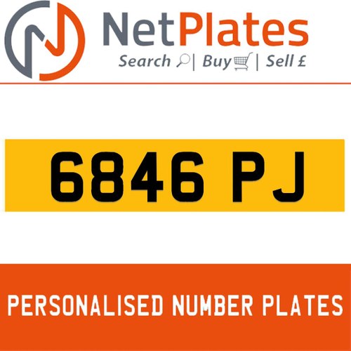 6846 PJ PERSONALISED PRIVATE CHERISHED DVLA NUMBER PLATE For Sale
