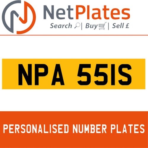 NPA 551S PERSONALISED PRIVATE CHERISHED DVLA NUMBER PLATE For Sale
