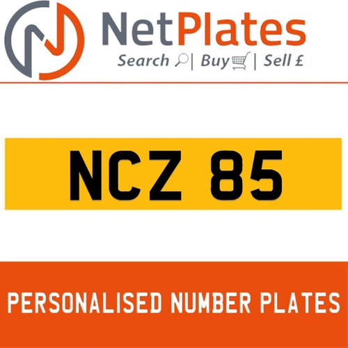 NCZ 85 PERSONALISED PRIVATE CHERISHED DVLA NUMBER PLATE In vendita