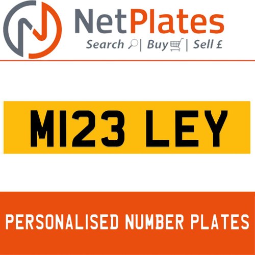 M123 LEY PERSONALISED PRIVATE CHERISHED DVLA NUMBER PLATE In vendita