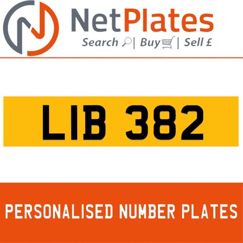 LIB 382 PERSONALISED PRIVATE CHERISHED DVLA NUMBER PLATE For Sale