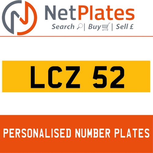 LCZ 52 PERSONALISED PRIVATE CHERISHED DVLA NUMBER PLATE In vendita