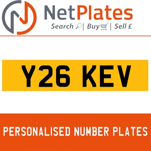 Y26 KEV PERSONALISED PRIVATE CHERISHED DVLA NUMBER PLATE In vendita