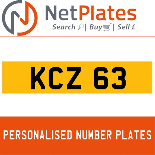 KCZ 63 PERSONALISED PRIVATE CHERISHED DVLA NUMBER PLATE For Sale