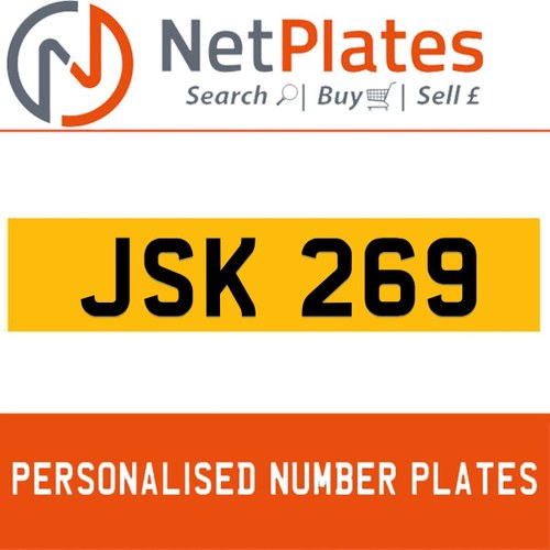 JSK 269 PERSONALISED PRIVATE CHERISHED DVLA NUMBER PLATE In vendita