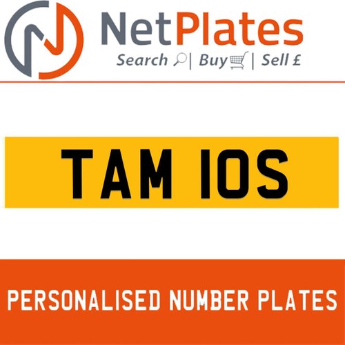 TAM 10S PERSONALISED PRIVATE CHERISHED DVLA NUMBER PLATE For Sale