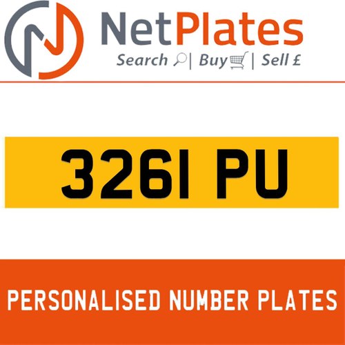 3261 PU PERSONALISED PRIVATE CHERISHED DVLA NUMBER PLATE For Sale