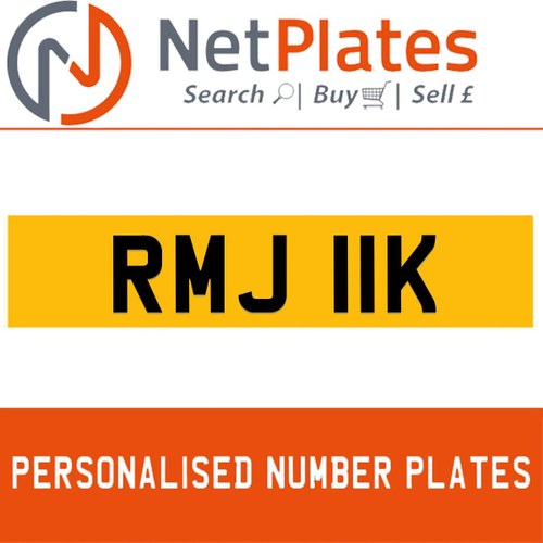 RMJ 11K PERSONALISED PRIVATE CHERISHED DVLA NUMBER PLATE For Sale