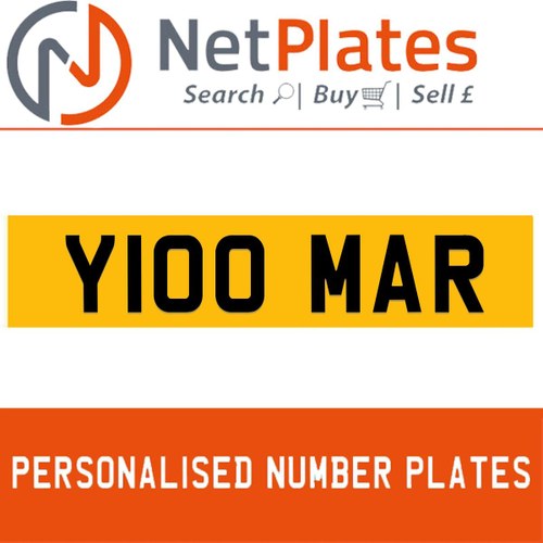 Y100 MAR PERSONALISED PRIVATE CHERISHED DVLA NUMBER PLATE For Sale