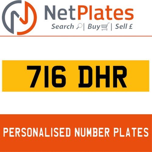716 DHR PERSONALISED PRIVATE CHERISHED DVLA NUMBER PLATE For Sale