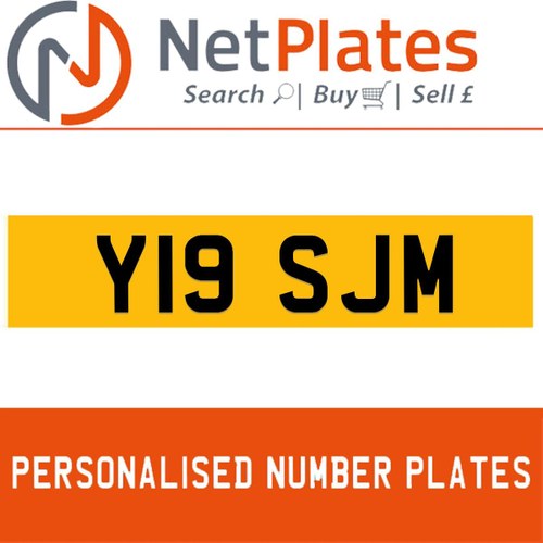 Y19 SJM PERSONALISED PRIVATE CHERISHED DVLA NUMBER PLATE For Sale