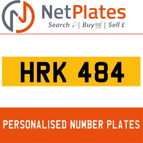 HRK 484 PERSONALISED PRIVATE CHERISHED DVLA NUMBER PLATE For Sale