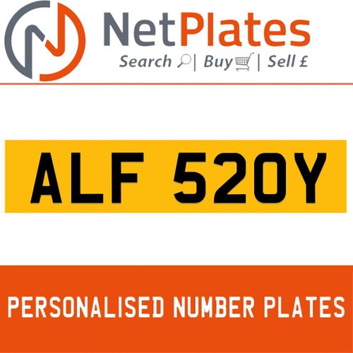 ALF 520Y PERSONALISED PRIVATE CHERISHED DVLA NUMBER PLATE In vendita