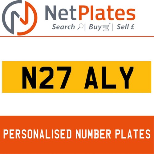N27 ALY PERSONALISED PRIVATE CHERISHED DVLA NUMBER PLATE In vendita