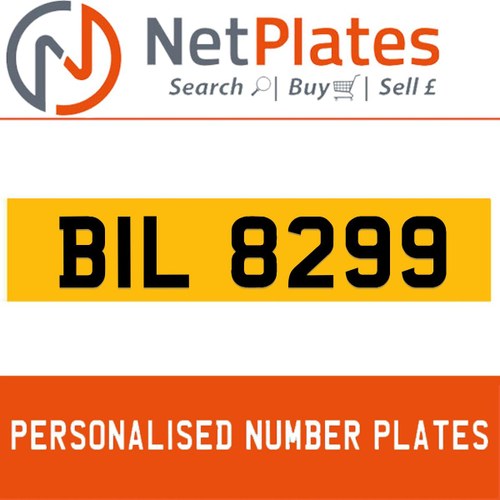 BIL 8299 PERSONALISED PRIVATE CHERISHED DVLA NUMBER PLATE For Sale