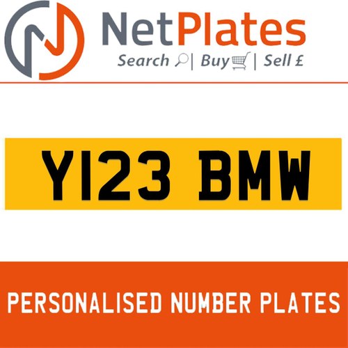 Y123 BMW PERSONALISED PRIVATE CHERISHED DVLA NUMBER PLATE In vendita
