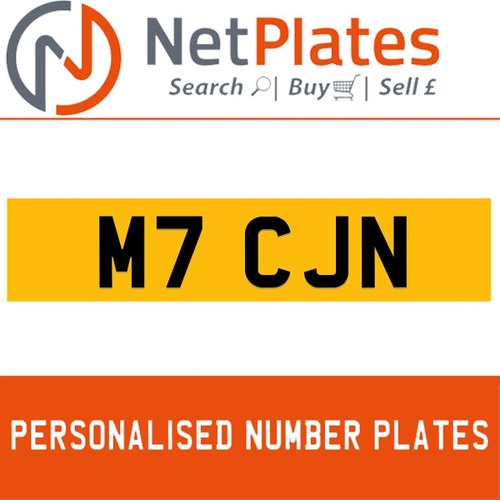 M7 CJN PERSONALISED PRIVATE CHERISHED DVLA NUMBER PLATE For Sale