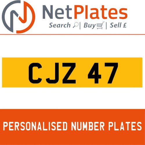 CJ7 47 PERSONALISED PRIVATE CHERISHED DVLA NUMBER PLATE In vendita